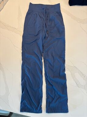 lululemon athletica Women's Blue Track Pants with Drawcord Waist